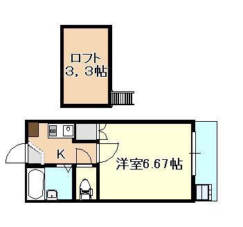 グローリー大安寺(1K/2階)の間取り写真