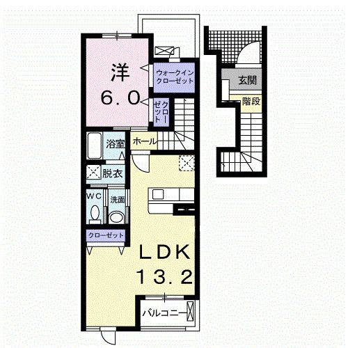 シェーナ・ドゥーノ I(1LDK/2階)の間取り写真