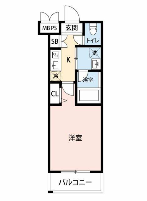 ハーモニーレジデンス羽田ウエスト002(1K/3階)の間取り写真