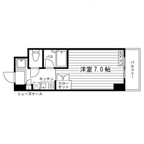 レジディア大倉山(1K/4階)の間取り写真