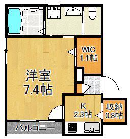 K SPACE(1K/3階)の間取り写真