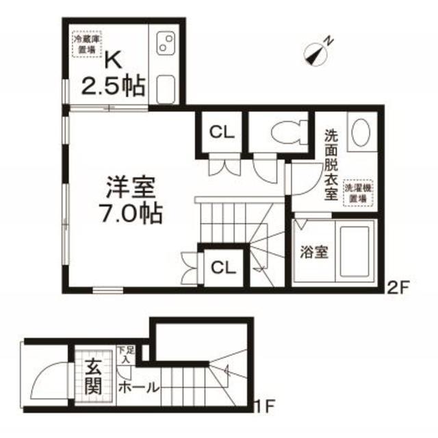SOBE HVALA(1K/2階)の間取り写真