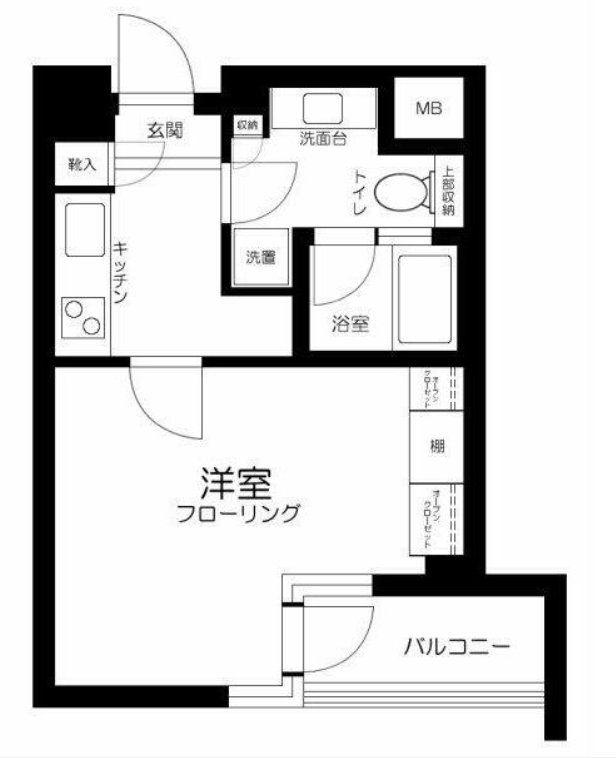 ユニーブル恵比寿(1K/1階)の間取り写真