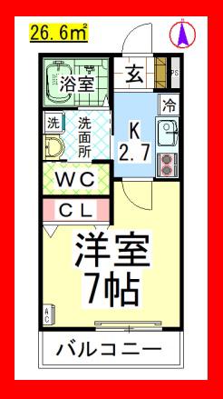 AF コンフォート大和(1K/1階)の間取り写真