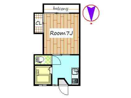 シタラハイツ(1K/2階)の間取り写真