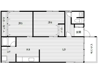 ホワイトハウス(2LDK/2階)の間取り写真