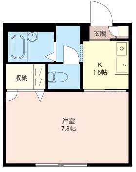コンステーレ六ッ川(1K/2階)の間取り写真