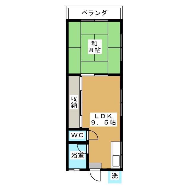 ASコーポ(1LDK/2階)の間取り写真