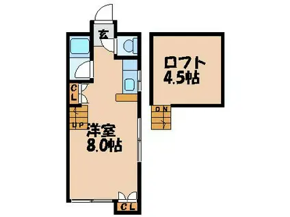 プライムアパート石神(1K/2階)の間取り写真