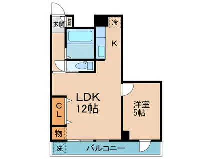 藤塚コーポラス(1LDK/7階)の間取り写真