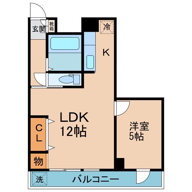 藤塚コーポラス(1LDK/7階)の間取り写真