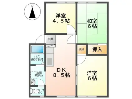 アップルコーポ(3DK/1階)の間取り写真