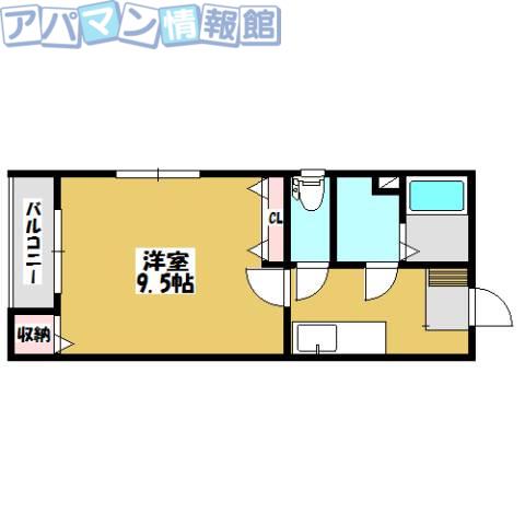 メゾンボワール(1K/3階)の間取り写真