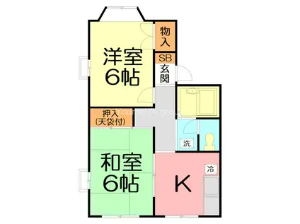 今川ハイツ(2K/1階)の間取り写真