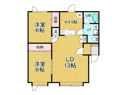 スティーツ文苑(2LDK/1階)の間取り写真