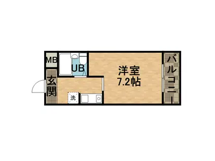 ローズバンク(1K/3階)の間取り写真