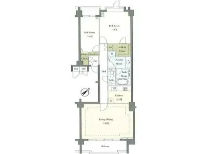 パークハウス六本木麻布三河台(2LDK/3階)の間取り写真