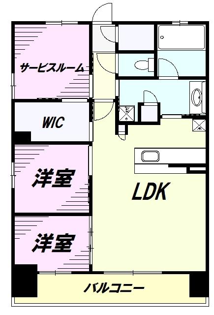 八王子レジデンス(2SLDK/7階)の間取り写真
