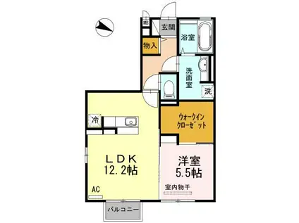 セレーナ 205(1LDK/2階)の間取り写真
