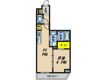 PINE VILLAGE(1DK/6階)の間取り写真