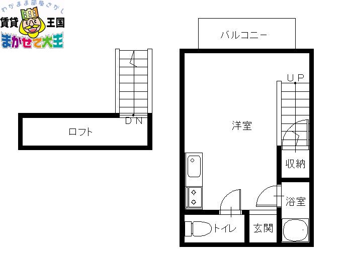 コーポ石神(ワンルーム/2階)の間取り写真