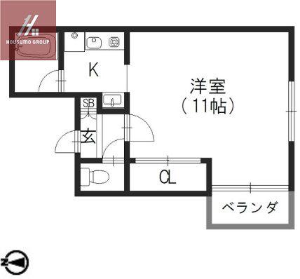 ドミール喜連(1K/8階)の間取り写真