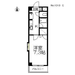 ハピネス上飯田(1K/3階)の間取り写真