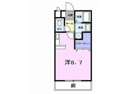 アポロI(ワンルーム/1階)の間取り写真