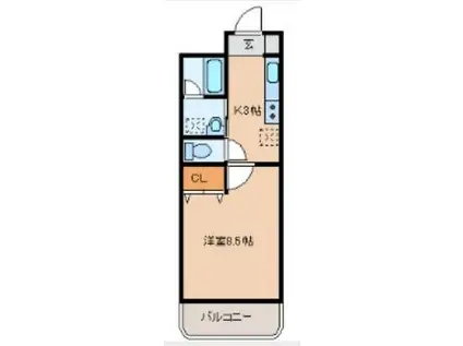 ロワジールKII(1K/5階)の間取り写真