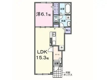 アンジェロI(1LDK/1階)の間取り写真