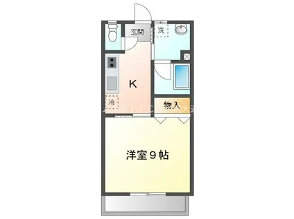 メテオプラザ(1K/1階)の間取り写真