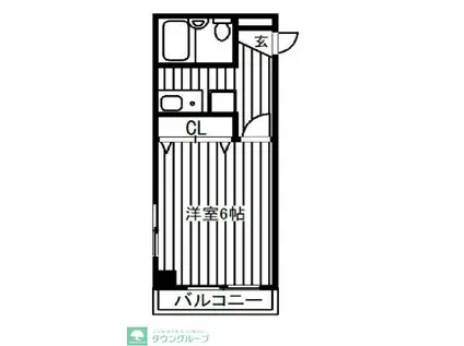 サンラブハイム(1K/2階)の間取り写真