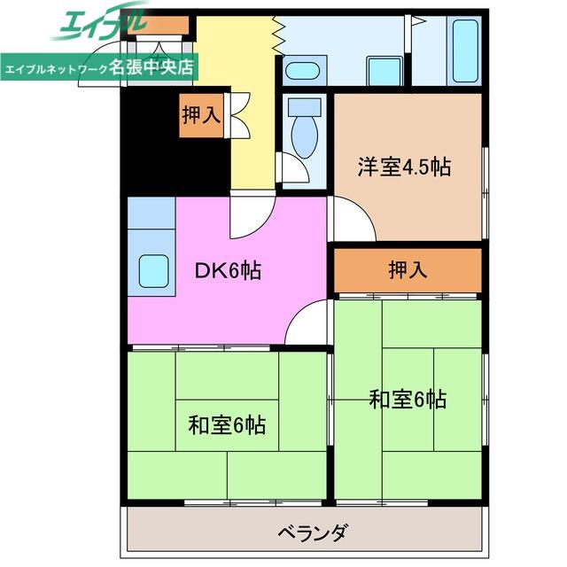 エムテック名張2番館(3DK/3階)の間取り写真