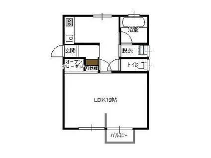 コーポすみ(1K/2階)の間取り写真