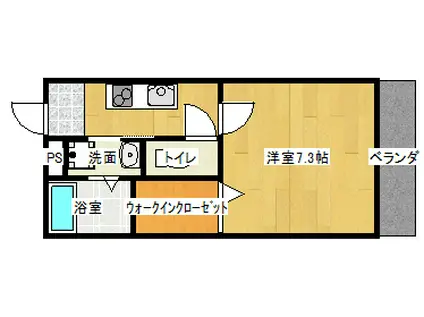 メゾンソレイユ(1K/1階)の間取り写真