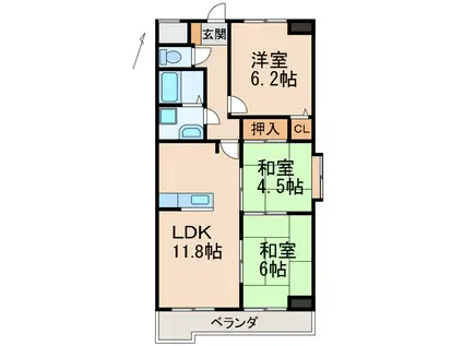アンブリック(3LDK/3階)の間取り写真