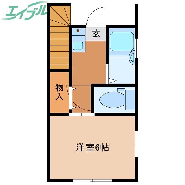 西浦アパート(1K/1階)の間取り写真