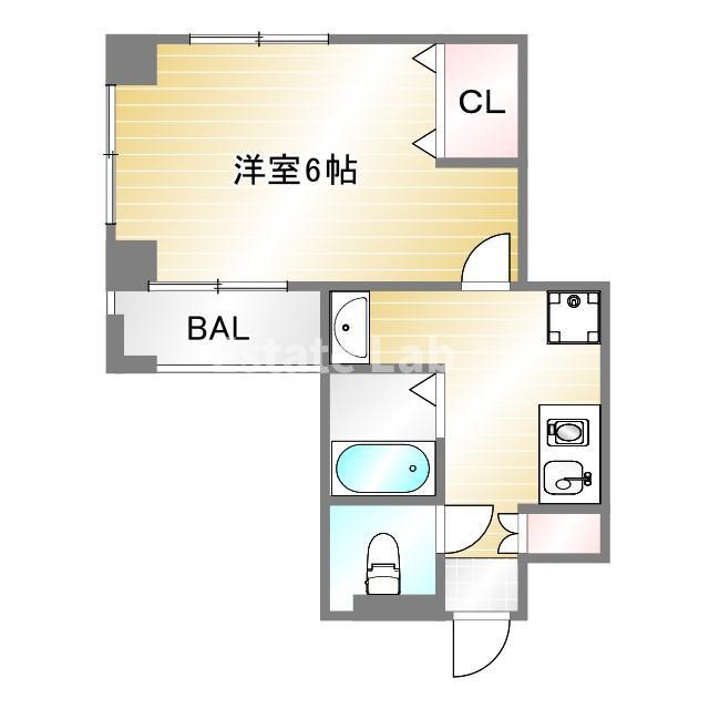 CITYSPIRE神戸元町II(1K/9階)の間取り写真