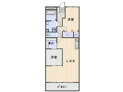 岡山スタービル(2LDK/1階)の間取り写真