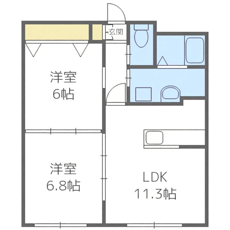 WHITE MOTHERS(2LDK/3階)の間取り写真