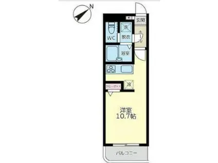 イーストバレー(ワンルーム/1階)の間取り写真