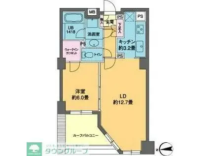 カスタリア高輪(1LDK/8階)の間取り写真