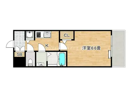 S-RESIDECE堺湊駅前AZURE(1K/13階)の間取り写真