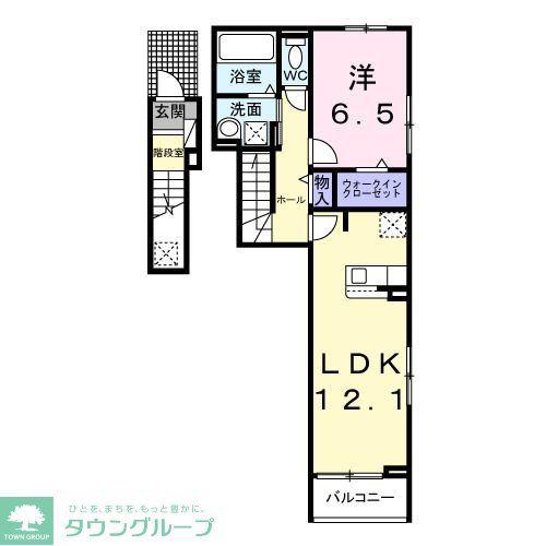 イーケートラスト(1LDK/2階)の間取り写真
