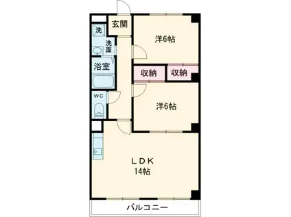 マルベリーヒル(2LDK/3階)の間取り写真