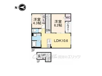 フォレストヴィラ3(2LDK/2階)の間取り写真