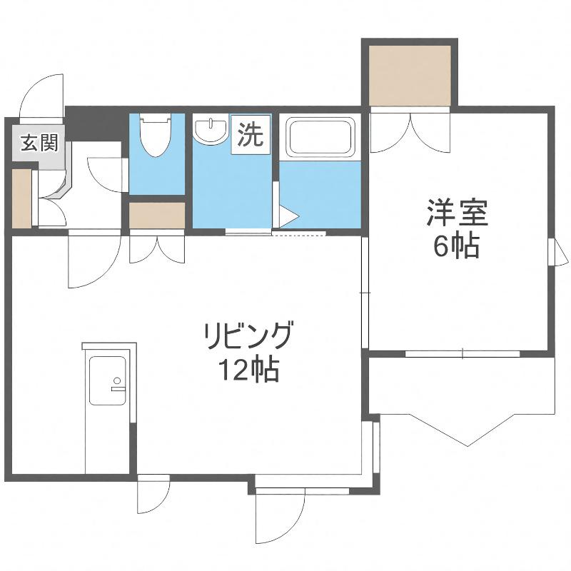 太閤ビル(1LDK/4階)の間取り写真