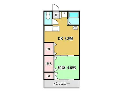 日の出マンション(1DK/3階)の間取り写真