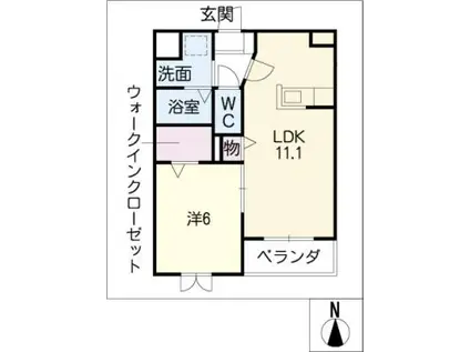 クレドール十番(1LDK/2階)の間取り写真