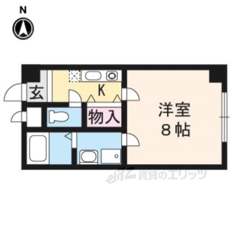 エテルノポッソ(1K/1階)の間取り写真